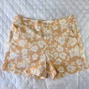 Jachs Girlfriend Floral Shorts Womens XXL Orange Peach Excellent Elastic Waist